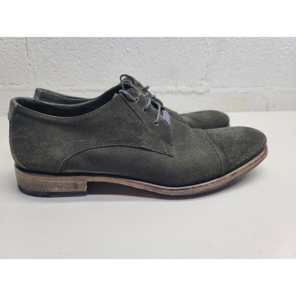 John Varvatos Suede Leather Ago Mezzagoma Oxford Men\'s 10.5 Gray Shoes 7253